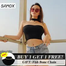 JSMY Women's Black Sexy Choker Halter Back Zip Crop Top Sleeveless Tank Top Camisole Vest Summer Top zip back crop tee