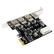 4 Port PCI-E Adapters High Quality PCI-E to USB 3.0 HUB PCI Express Expansion Card Adapter 5 Gbps Speed dovewill pci e sata 3 to usb 3 0 4 port pci express expansion card 4 usb 3 0 ports