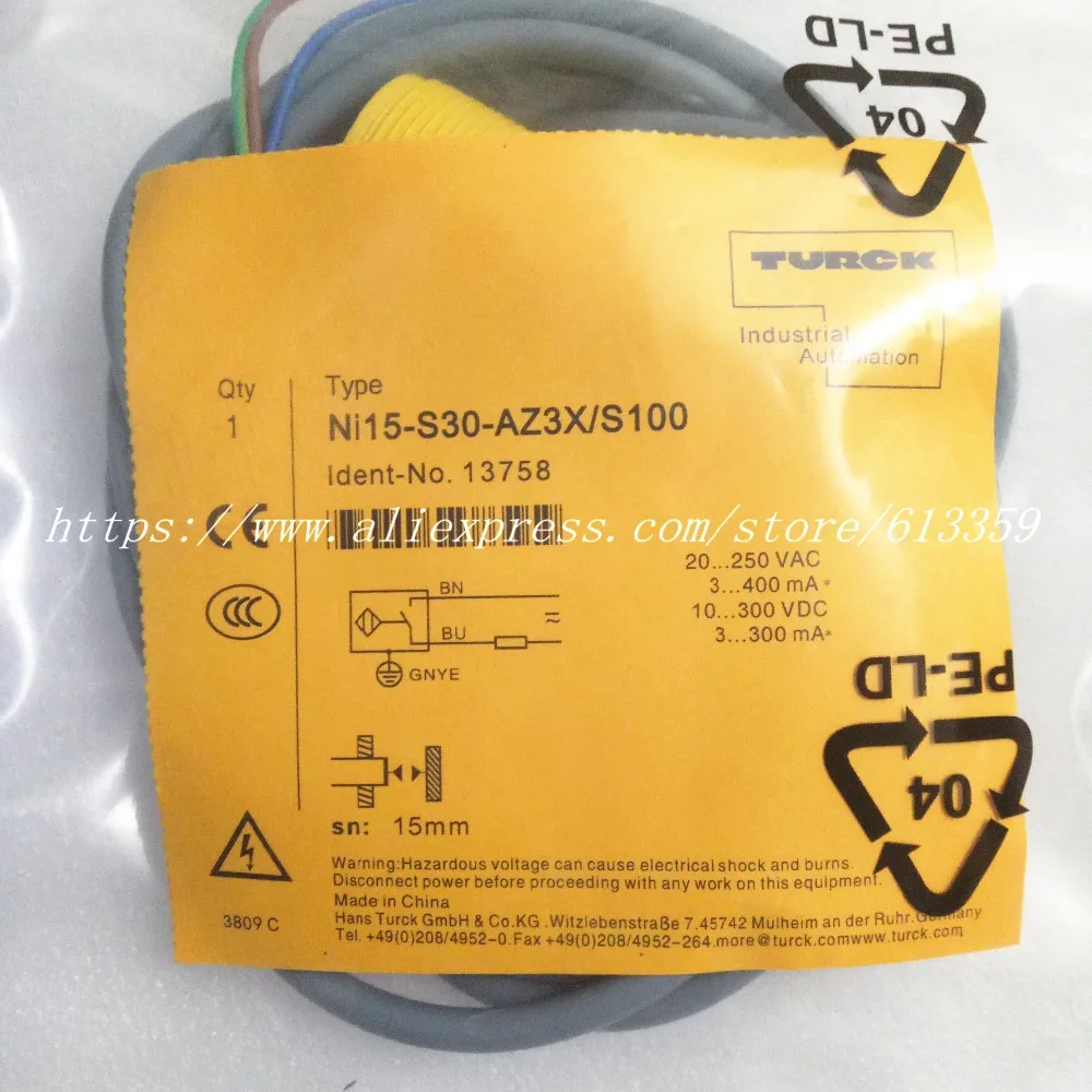 NI15-S30-AZ3X/S100 NI15-S30-RZ3X/S100 датчик приближения Turck новинка высокое