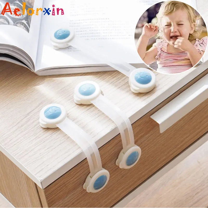 

5Pcs/Lot Cute Smiley Face Child Protection Baby Child Safety Cabinet Lock Baby Security Drawer Lock Lock On The Fridge Baby Lock