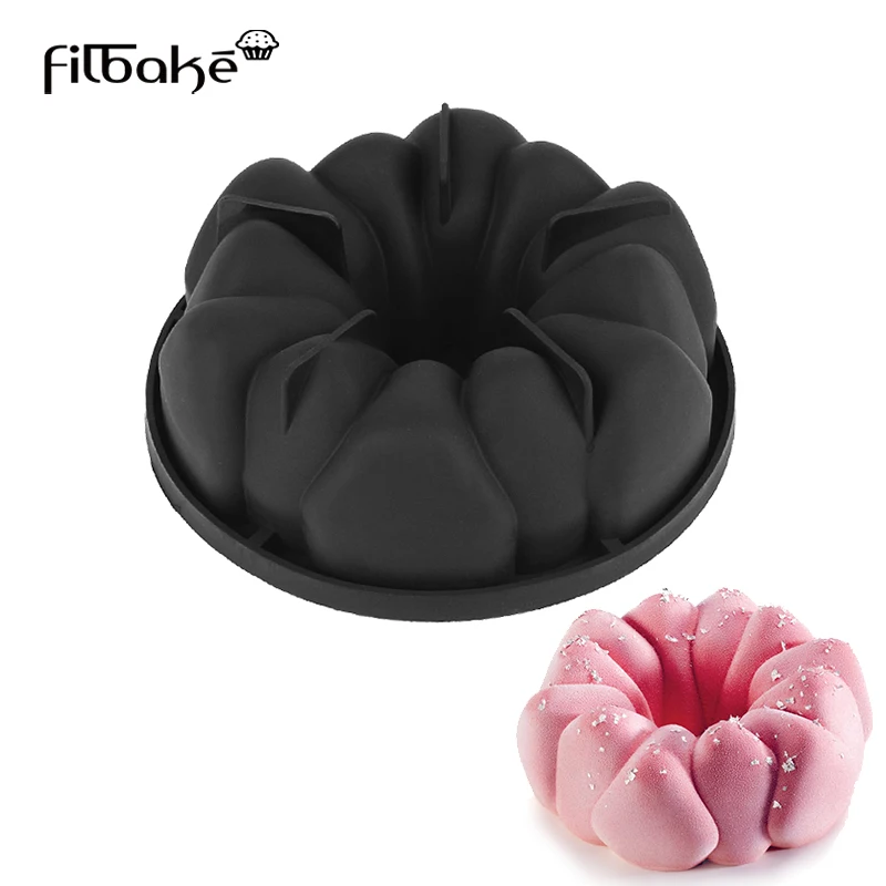 FILBAKE, круглая форма для торта, силиконовая форма для мусса, форма для выпечки в форме цветка, 3D форма для торта, шоколадного домового, форма для маффина, пудинга
