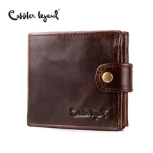Cobbler Légende Vraie Peau de Vache En Cuir Pliante Embrayage hommes Courtes Portefeuilles Sacs À Main 2016 Mâle ID Cartes De Crédit Titulaire Carteira Masculina