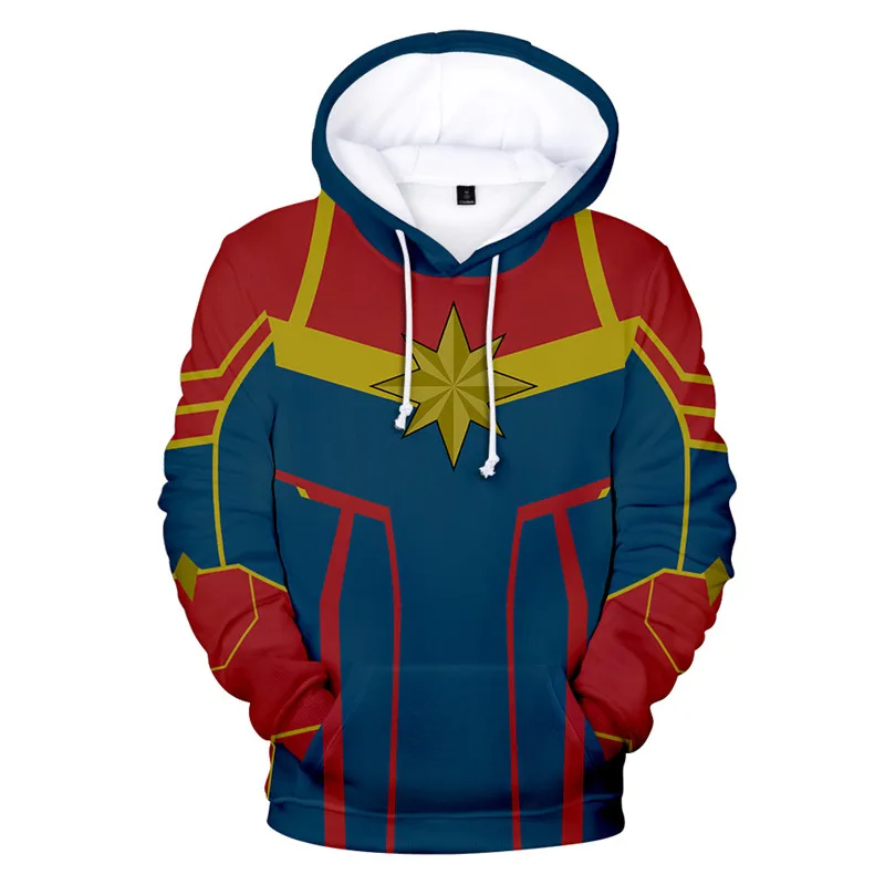 Carol Danvers 3D костюм капитана Марвел из фильма мужская куртка для мужчин/wo для мужчин Косплей уличная Толстовка для мужчин/женщин толстовка с капюшоном