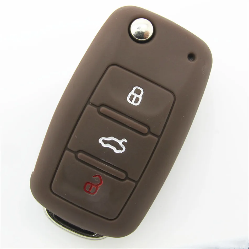 3 кнопки силиконовый для ключа автомобиля крышка с логотипом VW Volkswagen Passat Polo Golf Touran