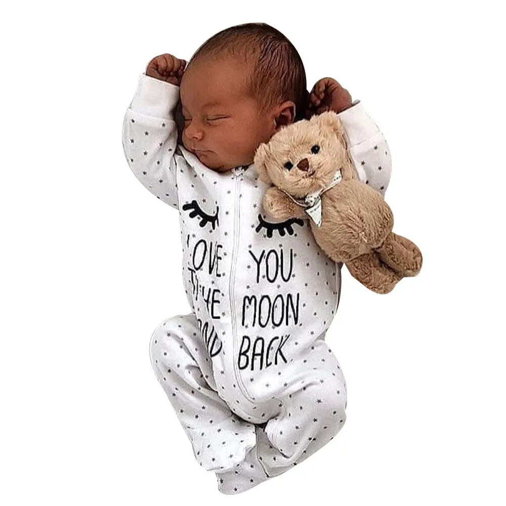 

Newborn Infant Baby Boy Girl Letter Hooded Romper Jumpsuit Outfits Clothes new born baby girl clothes