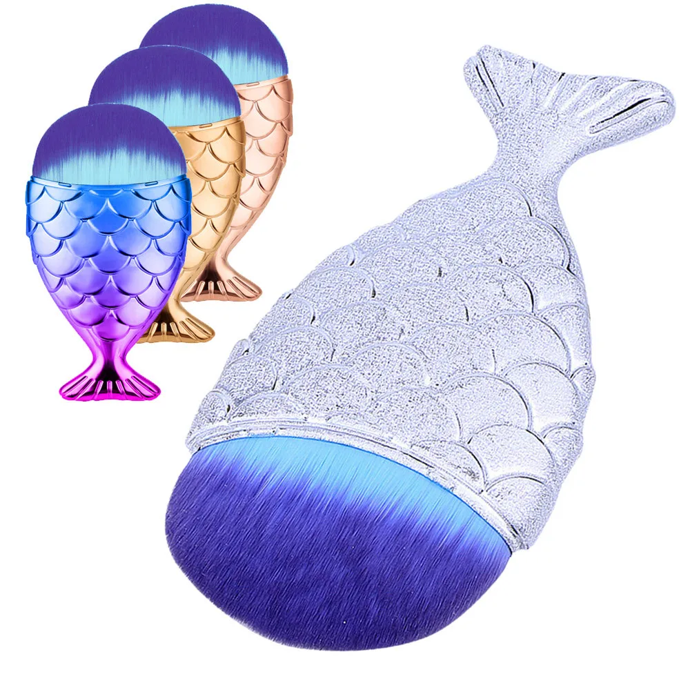 

Fish Scale Makeup Brush Fishtail Bottom Brush Powder Blush Eyeliner Blending Powder Smudge Brush Makeup Cosmetic Brush Newest