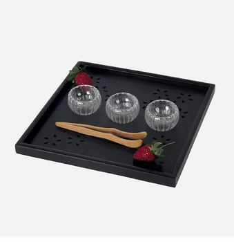 

1PC Natural Wood Serving Tray Wooden Plate Tea Food Server Dishes Water Drink Platter Storage Sakura Tray MF 022