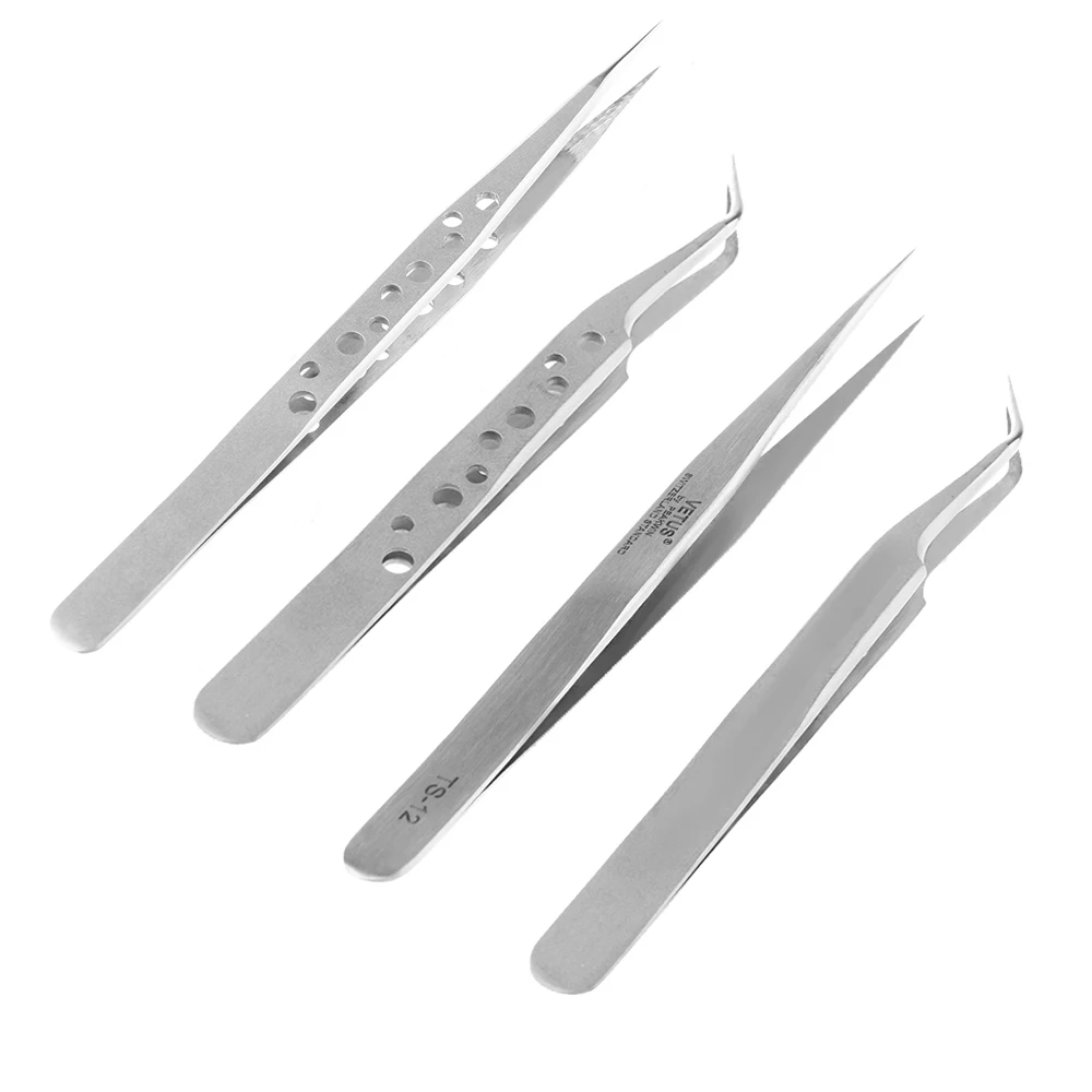 

Stainless Steel Anti-Static False Eyelash Tweezers Tool Superhard Eyelash Extension Tweezer Nail Rhinestone Decorations Picking