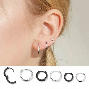

1 pcs Classic Design Male Female Ear Nail Rock Personality Earrings Hip Hop Punk Men's Earrings Round Stainless Steel Earring