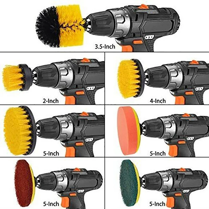 8-Pack Electric Drill Brush Cordless Drill Scrub Pads Grout Power Scrubber Cleaning Pool Brush Tub House Super Absorbent Car W