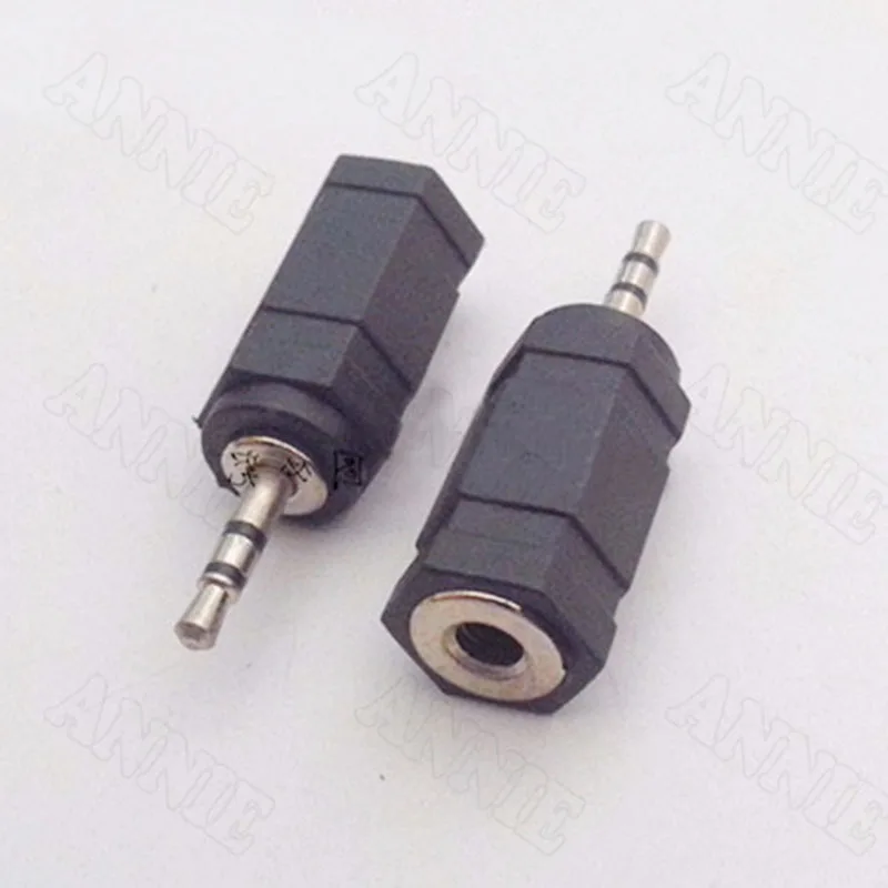 100pcs lot Headphone Connector Adapter 2 5 Dual Channel Turn To 3 5 Hole Small Convert To Big
