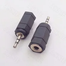 100pcs lot Headphone Connector Adapter 2 5 Dual Channel Turn To 3 5 Hole Small Convert To Big