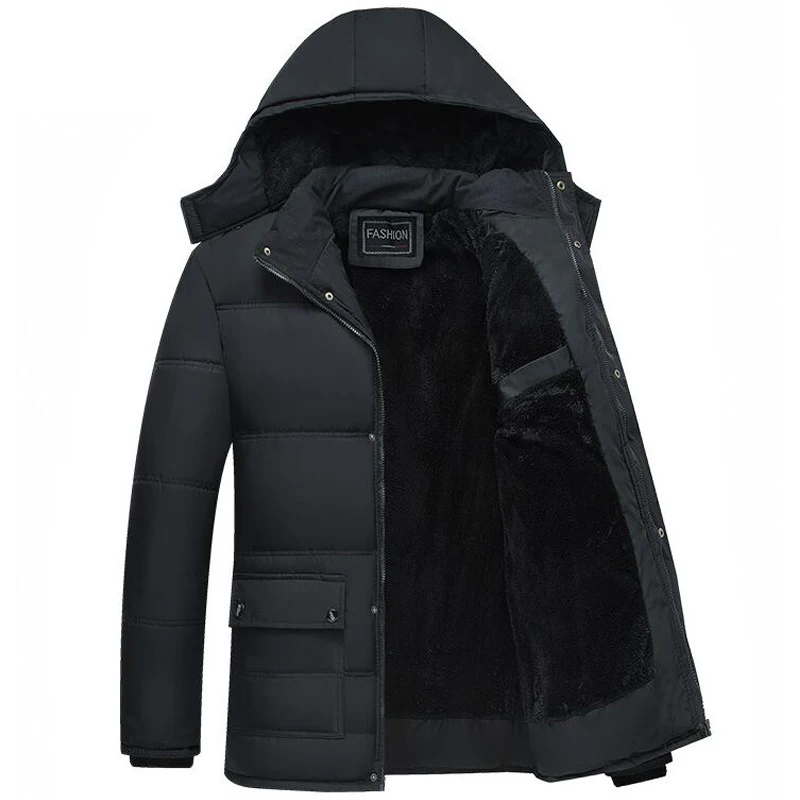 Зимняя куртка для мужчин, толстые парки, повседневные хлопковые куртки, ветронепроницаемая дышащая спортивная куртка, Мужское пальто с капюшоном, плюс бархатная верхняя одежда, пальто