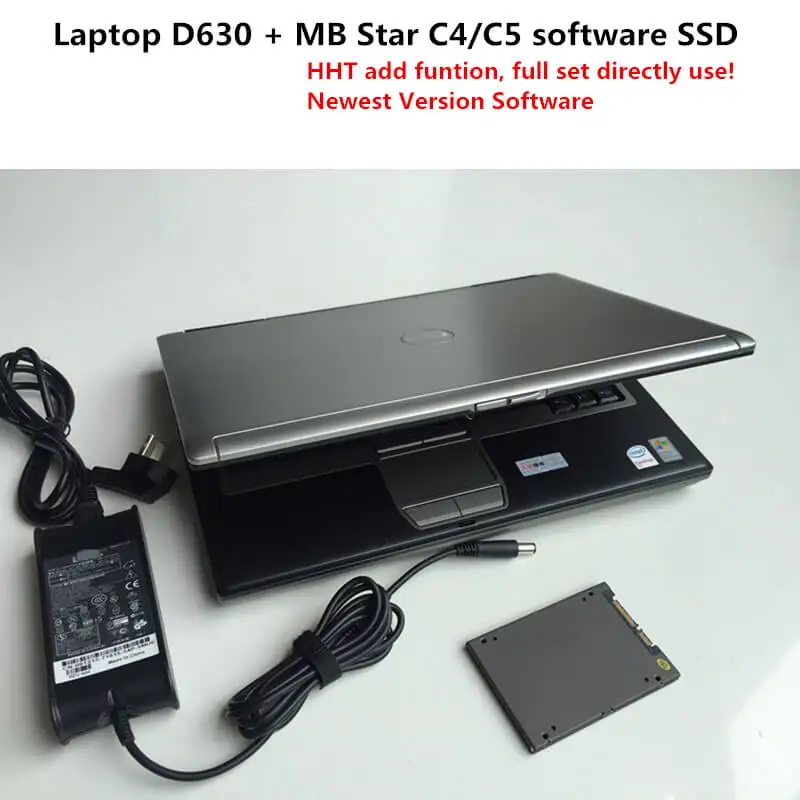 MB Star C5 Диагностика SD Подключение C4 C5 с ноутбуком Dell D630 360G SSD,12 V DAS/DTS/HHT для Mb Star C5 для MB Car Truck Diag - Цвет: laptop with SSD