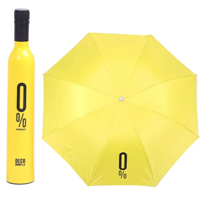 8K New 3 Folding Creative Wine Bottle Umbrella Sun rain UV Mini