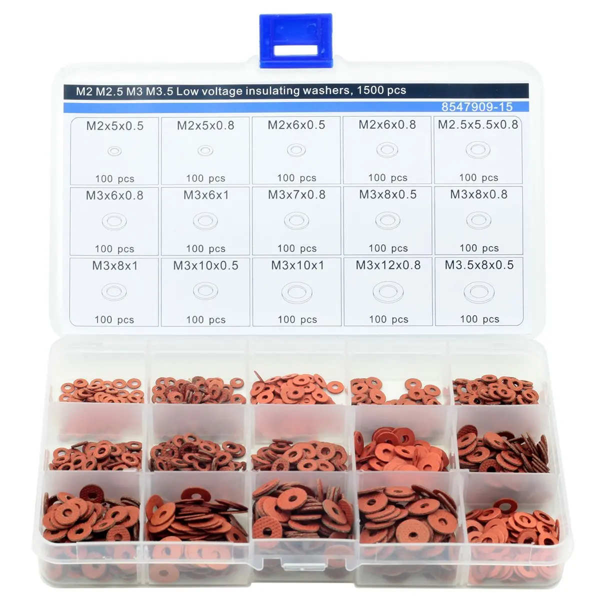 

Insulating Washers M2 M2.5 M3 M3.5, 15 Size, 1500 pcs