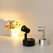 3 Вт Светодиодный светильник для чтения, светильник с изображением, точечный светильник на батарейках, кнопка для ювелирного магазина, витрина, серебристый/черный корпус