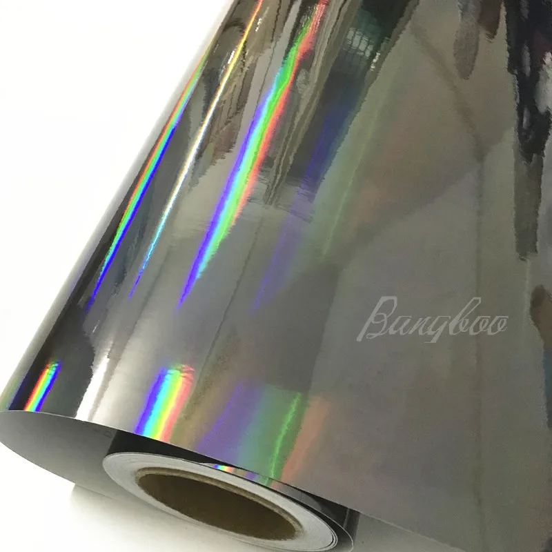 

1.52X20M 5X67ft 3 Layers Black Holographic Laser Chrome Vinyl Wrap Car Wrap foil