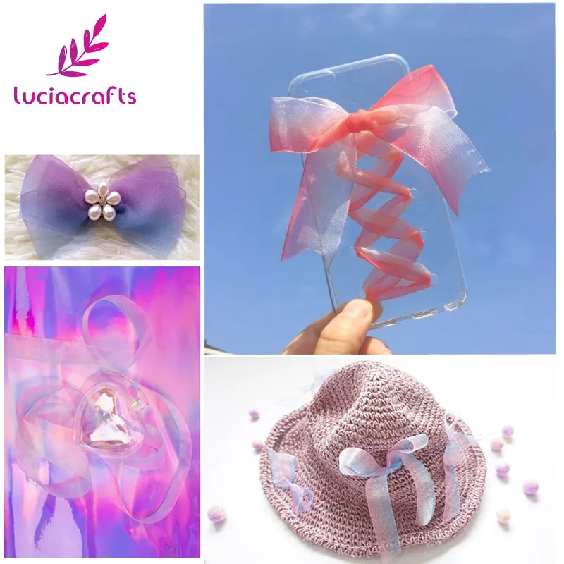 Lucia crafts 10y 25 мм ленты из органзы градиентного цвета для свадьбы домашний декор рукоделие Подарочная упаковка аксессуары ручной работы P0201