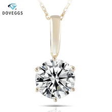 DovEggs Classic Solid 14K Yellow Gold 5ct 11mm F Color Moissanite Diamond Pendant Necklaces For Women Solitaire Set Pendant DovEggs Classic Solid 14K Yellow Gold 5ct 11mm F Color Moissanite Diamond Pendant Necklaces For Women Solitaire Set Pendant