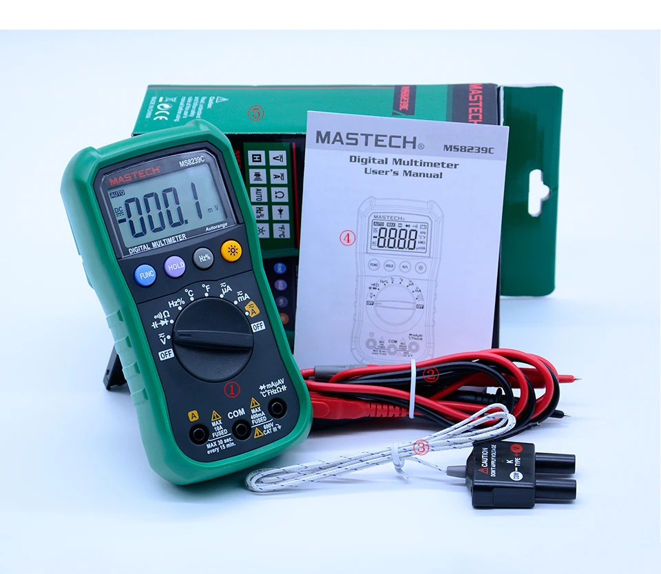 Цифровой Мультиметр MASTECH ms8239c AC DC Напряжение Частота тока Емкость Температура Тестер Авто Диапазон multimetro 3 3/4