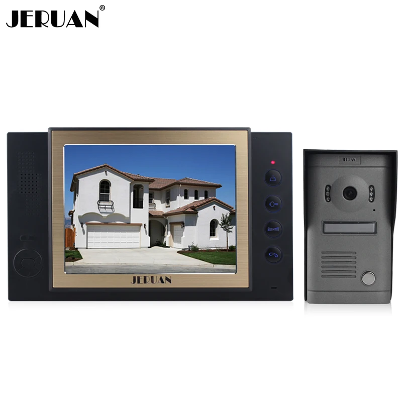 

JERUAN Home Color Video Door Phone Intercom Kit Take Picture DoorBell 8" LCD Monitor DoorPhone IR Camera 8GB TF Video Recording