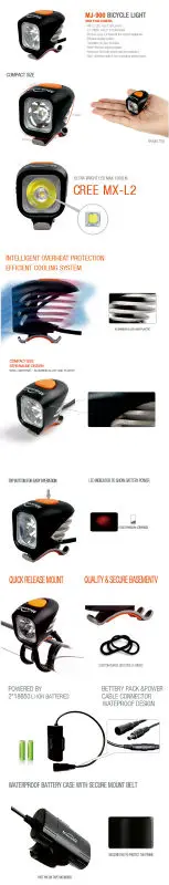 Excellent MagicShine MJ900 1200 Lumen LED Bike Light including battery 4