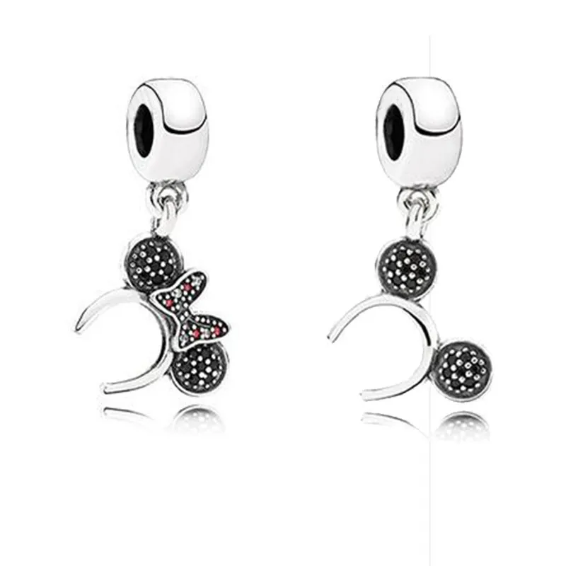 

Fit Brand Bracelet 100% 925 Sterling-Silver-Jewelry BeadsHeadband Silver Dangle With Black Crystal Jewelry European Style