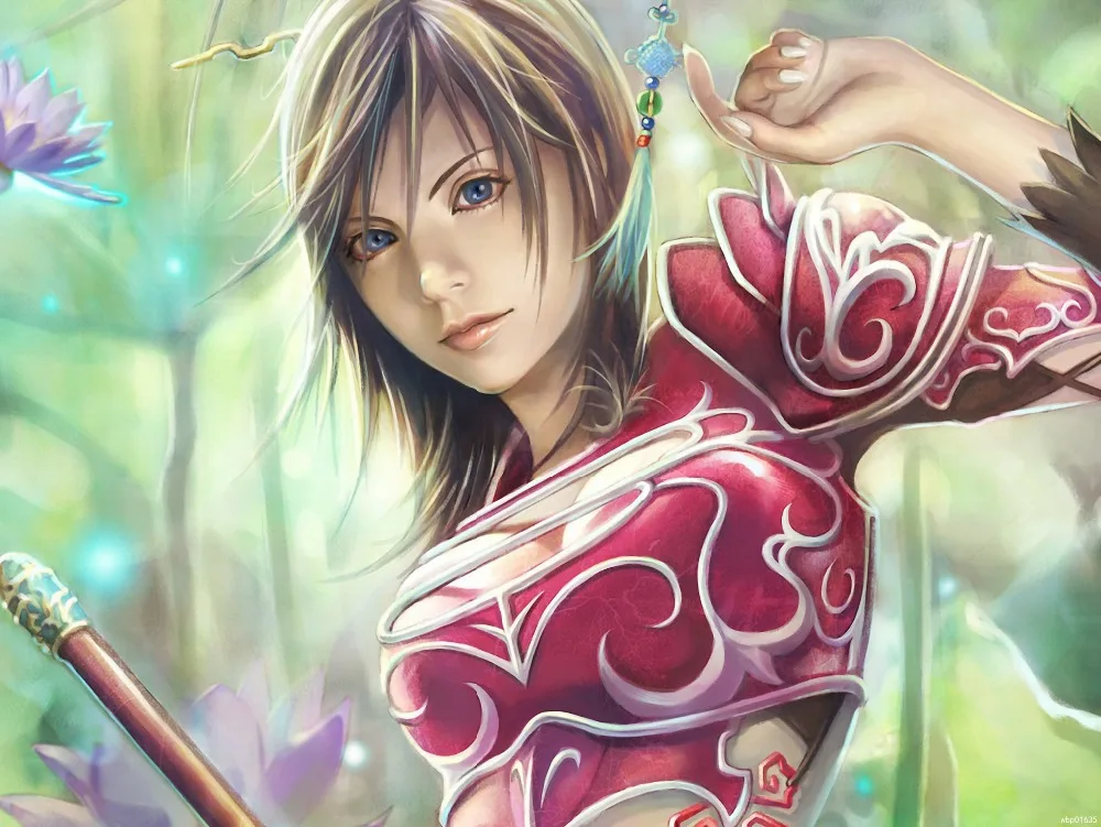 Fantasy Busty Girl Blue Eyes Magic Stuff Art Huge Print Poster TXHOME D4017-in Wall Stickers ...