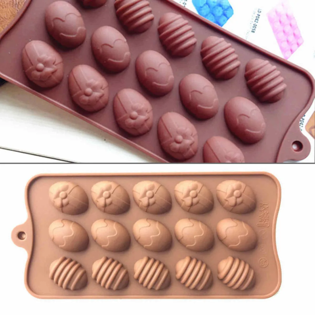 Newest Diy  Cake Mold Soap Mold Easter Egg Flexible Silicone Mould Candy Chocolate Tools