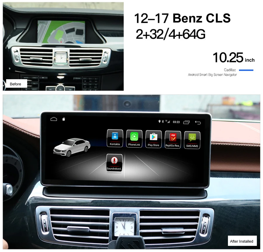 

Navirider Android 8.0 car gps player for Benz CLS CLS350 CLS400 CLS500 CLS550 radio touch screen stereo head units tape recorder