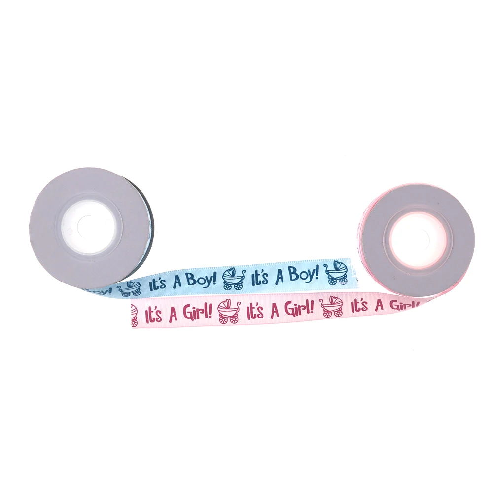 10Yard It is a Boy Girl Printed Ribbon Baby Shower Christening Satin Gift Packing DIY Crafts Christmas Ribbons|Ленты| |
