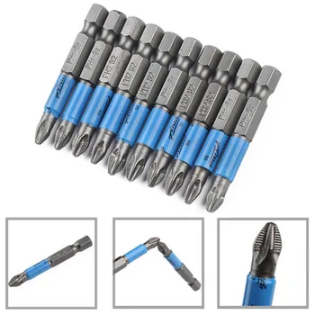 

10pcs Phillips Head Hex Shank PH2 50mm Anti Slip Electric Cross Screwdriver Bit Multi-functional Practical Durable Tools #D