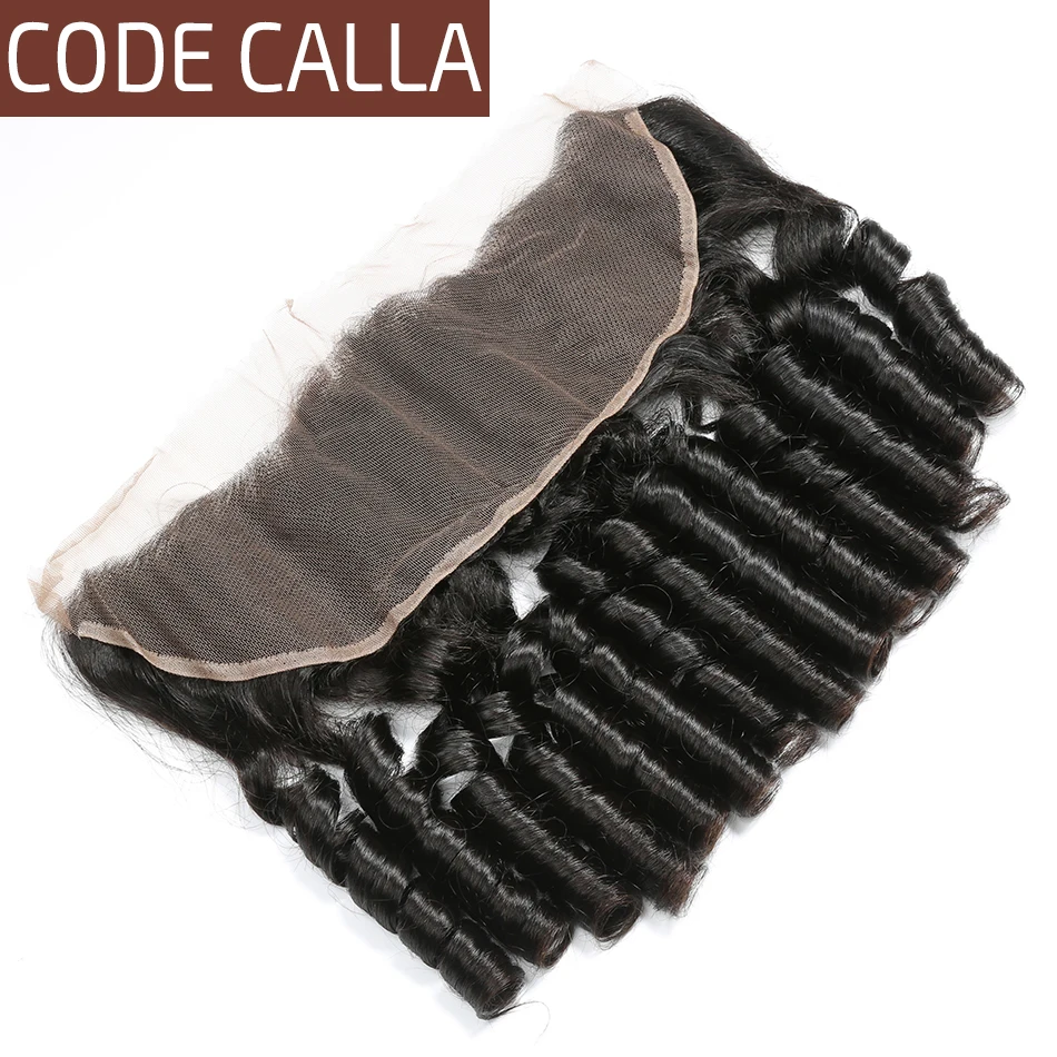 Код Calla13 * 4 Кружева спереди al Надувной вьющиеся волны необработанные бразильские необработанные натуральные человеческие волосы
