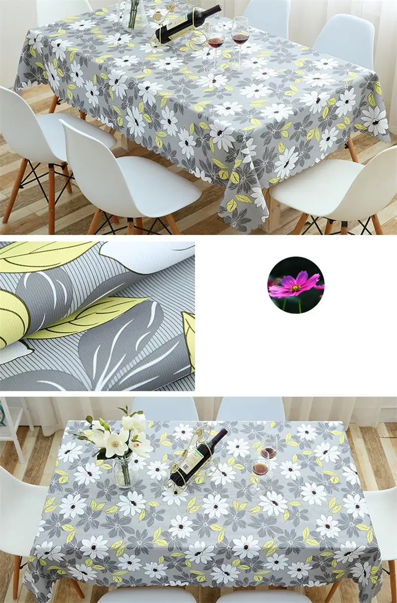 Pastoral Plaid Rectangular Waterproof Tablecloth Fabric Pvc Tea Table Cloth Waterproof Oilproof For Table Cover Plastic For Home