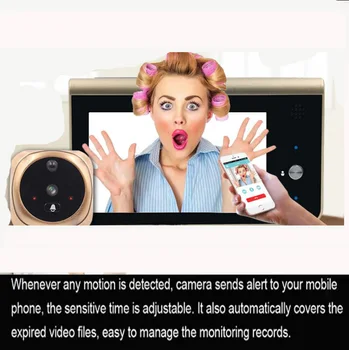 

2.4GHz Wifi Smart Peephole Video Doorbell 720P HD Security Camera Door Viewer With Night Vision PIR Detection APP Control