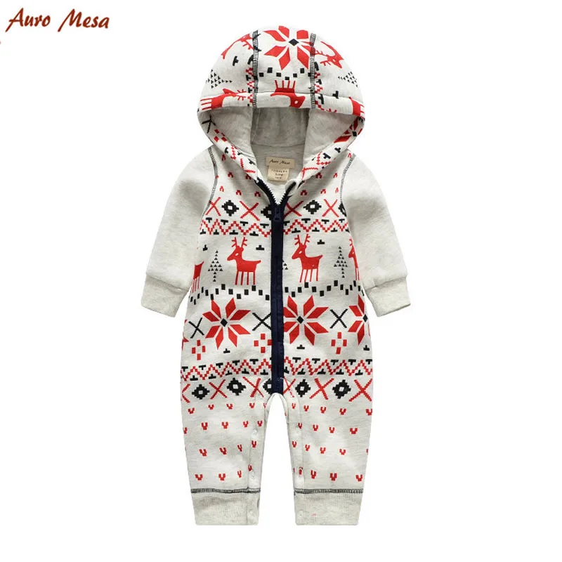 

Spring Autumn Winter Auro Mesa Newborn baby Knitting Rompers Christmas Baby Padding Clothes Winter Baby Boys Romper Jumpsuits