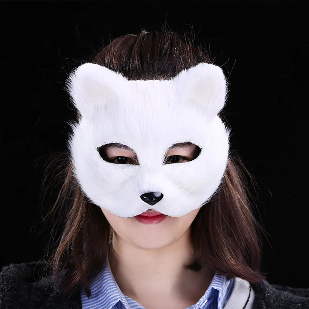 

Halloween Women Men Mask Half Face Fox Head Novelty Mask Masquerade Mask Halloween Costume