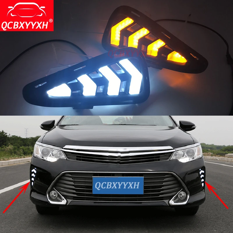 QCBXYYXH Car styling 12V Turning Yellow Signal LED DRL Daytime Running
