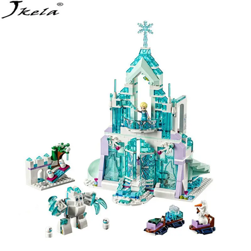 

[hot] Legoings Snow World Series The Elsa`s Princess Magical Ice Castle Set Building Blocks Bricks legoinglys Toys Girl friend