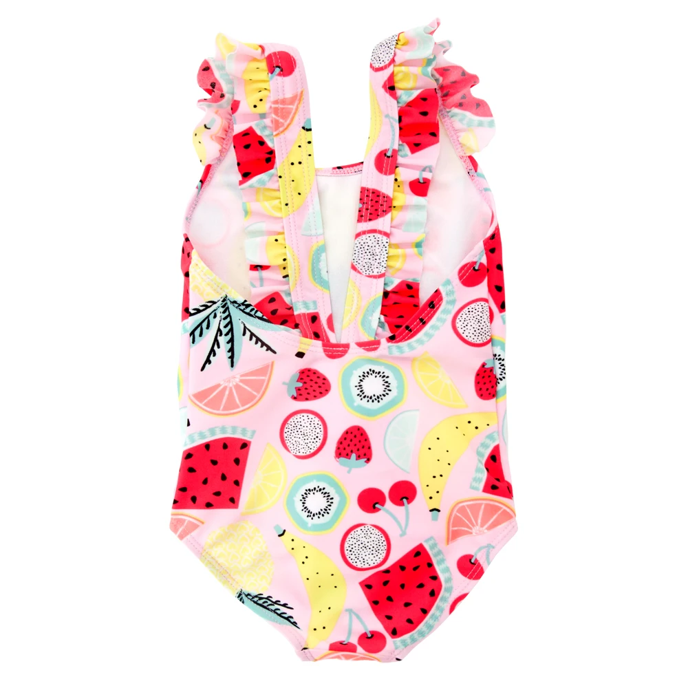 Girls Swimwear 9M-6Years Kids Beach Wear Lovely Fruits Print Baby Swimming Suits Bikini Ruffle Infantil Childs Bathing Suit