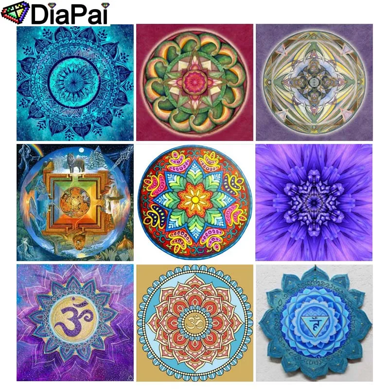 

DIAPAI 5D DIY Diamond Painting Full Square/Round Drill "Religious Mandala" 3D Embroidery Cross Stitch 5D Decor Gift