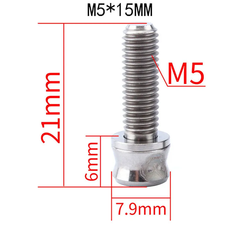 MUQZI 4 шт. велосипедные стержневые винты болты M5* 15*17*19 M6* 17*19 Велоспорт титановый сплав ультра-легкие крепежные винты аксессуары