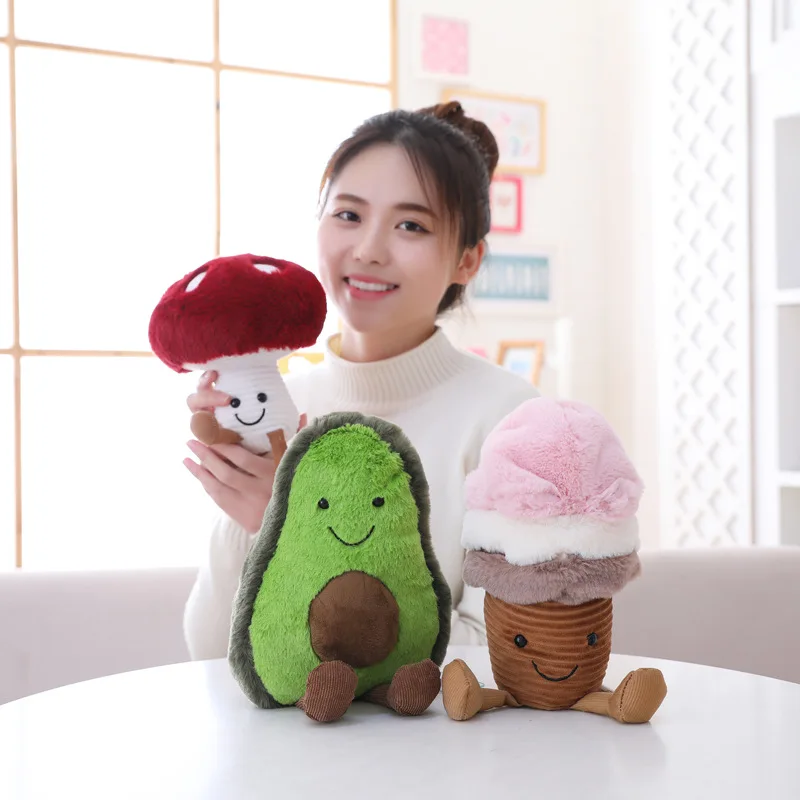 

New Soft Ice Cream Stuffed Plush Toys Kids Soft Pillow Sleeping Back Cushion Girl Room Decor Pink Kawayi Stuffed Dolls