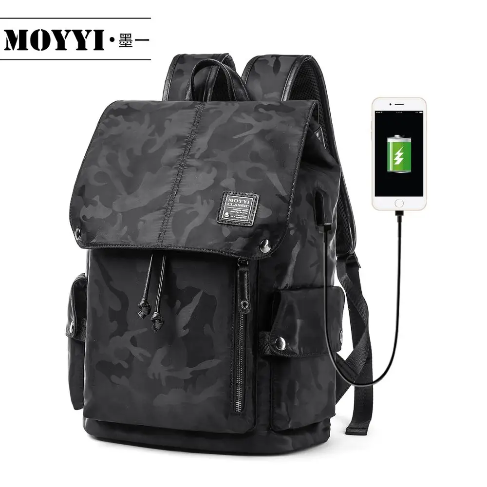 MOYYI, мужские нейлоновые рюкзаки, USB зарядка, Компьютерные рюкзаки, высокая емкость, водонепроницаемые дорожные сумки, мужские школьные рюкзаки, Mochila