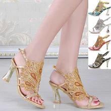 Casual Shoes Summer 2018 New Bohemian Sexy Handmade Rhinestone Diamond Thick With High Heeled Sandals Wedding Party Casual Shoes Summer 2018 New Bohemian Sexy Handmade Rhinestone Diamond Thick With High Heeled Sandals Wedding Party