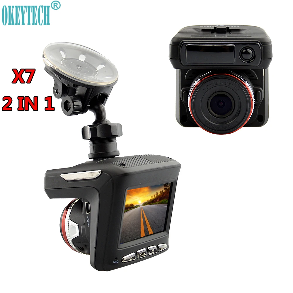 OkeyTech Car Styling Best 2 In 1 Radar Laser Speed Detector Car Video Recorder Multiple Car DVR With English Russian Version