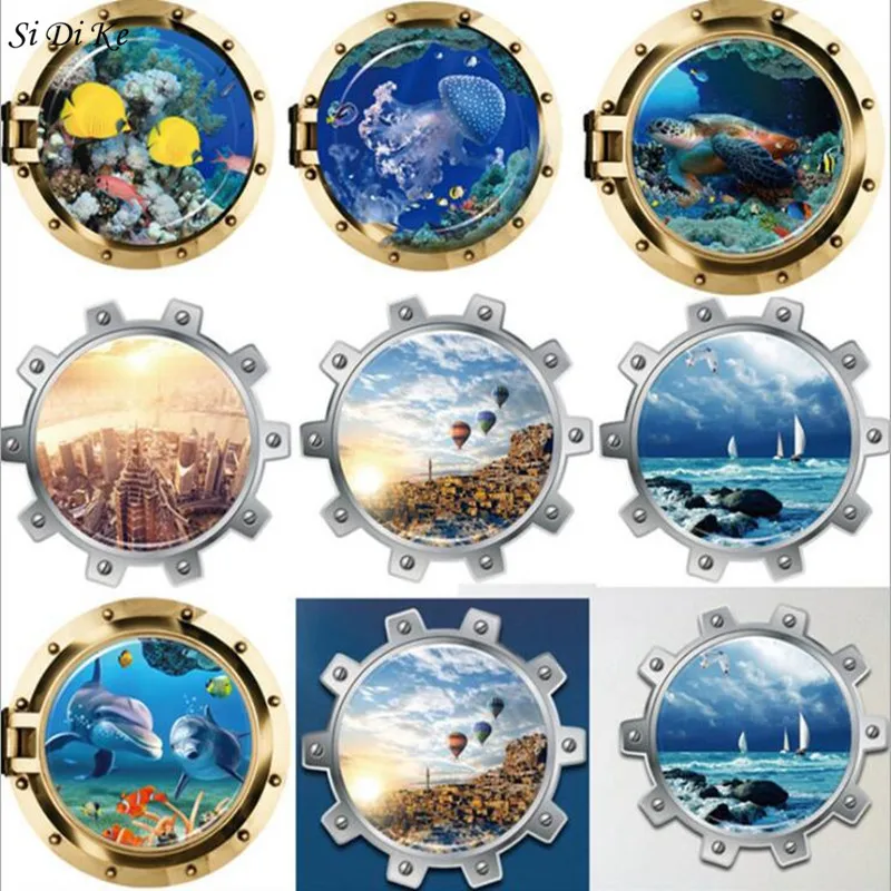 

Creative 3D Submarine Series Wall Stickers for Ceiling Roof Window Sticker Mural Decoration Personality Waterproof Floor Sticker