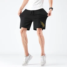 Новые повседневные мужские шорты летние однотонные свободные эластичные бордшорты мужские спортивные шорты для бега дышащие длиной до колена с принтом