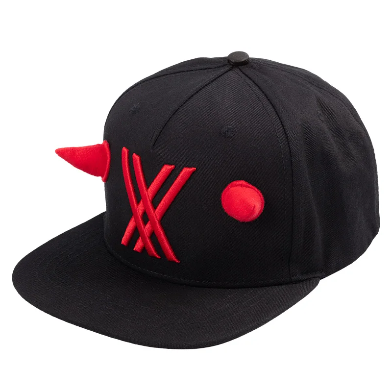 

Anime Baseball Cap DARLING in the FRANXX Zero Two 002 Cosplay Hat Unisex Adjustable Caps Hip Hop Snapback Cap With Red Horn